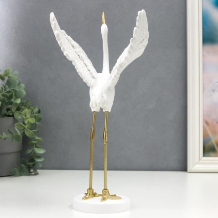 Souvenir Polystone "White Heron - Ophed Wings" 31.5x9x14.5 cm-3