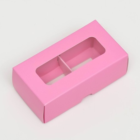 Folding box for 2 sweets, 10.5 x 5.5 x 3.5 cm, pink-1