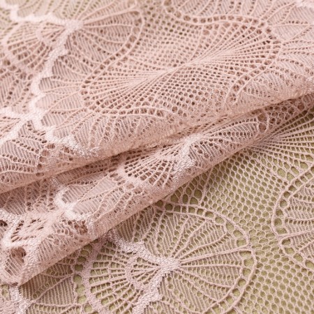 Lace elastic fabric, 180 mm × 2.7 ± 0.5 m, pink-beige color-2