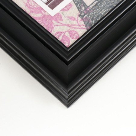 Photo frame plastic, textiles on 4 photos "Travel to Paris" with clothespins, black 60x30 cm-1