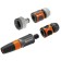 Set: adjustable nozzle, connector 1/2 "(12 mm), connector with aquastop 1/2" (12 mm), adapter, plastic