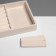 A stand for decorating 3 cells and 7 strips for rings, phlock, 21 × 12.3 × 2.5 cm, beige color