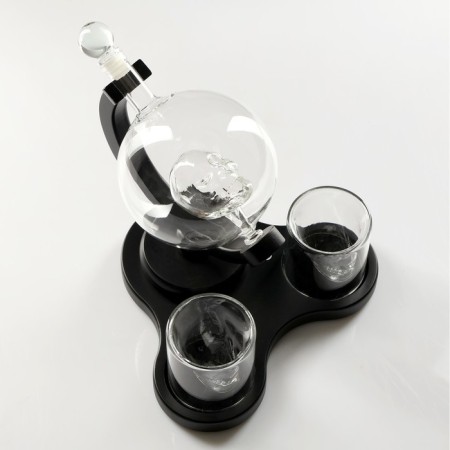 Mini -bar skull, on a stand, skeleton - 850 ml, glasses - 80 ml, 23.5 x 26.5 x 24 cm-3