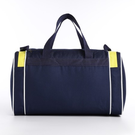Sports bag with lightning, 3 outer pockets, long belt, blue/yellow color-1