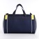 Sports bag with lightning, 3 outer pockets, long belt, blue/yellow color