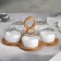 A set of ceramic saucers on a wooden stand "Estet", 5 objects, white color