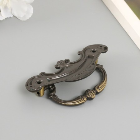 Handle for the casket metal "Patterns" bronze 9x4 cm-4