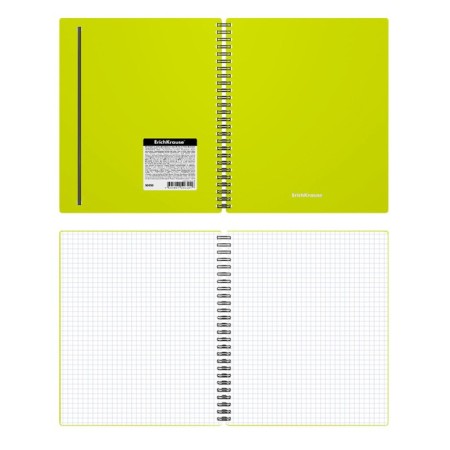 Notebook A5, 80 sheets in a cage on the crest Erichkrause "Neon", plastic cover, elastic band, offset block, whiteness 100%, mix-5