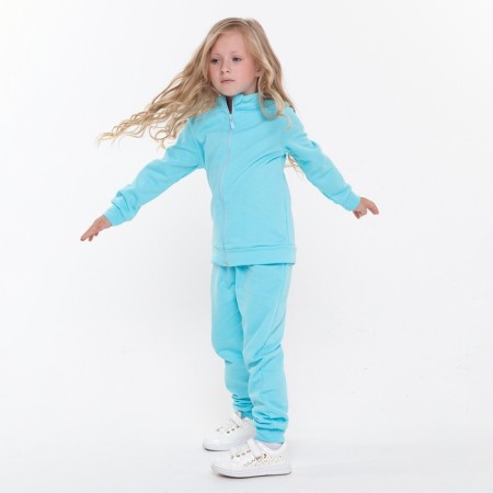 Costume (jumper, trousers), children are launched, turquoise color, height 98 cm-2