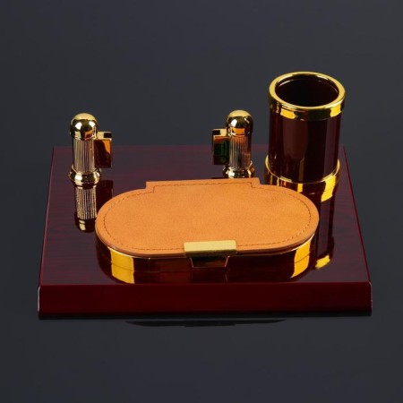Table 3V1 set with business card holder, red tree-1