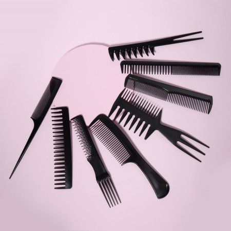 Set of combs, 8 items, black color-1