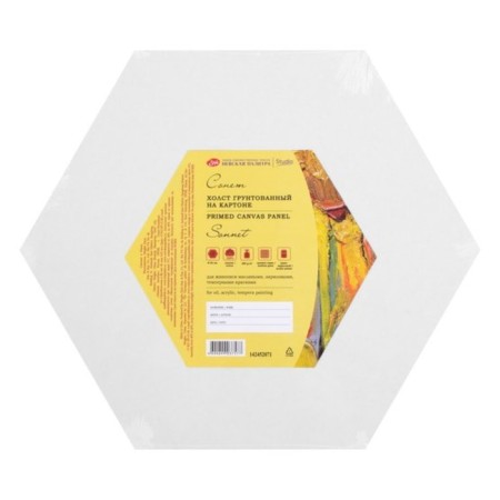 Cardboard canvas 100%, hexagonal D-30 cm, 3 mm, ZHK "Sonnet", acrylic soil, middle grain, 142452071