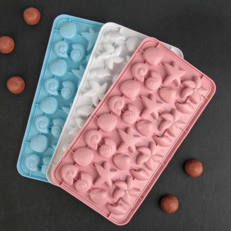 Form for ice and chocolate "Sea bottom", 28 × 14.5 cm, 28 cells, color mix-3
