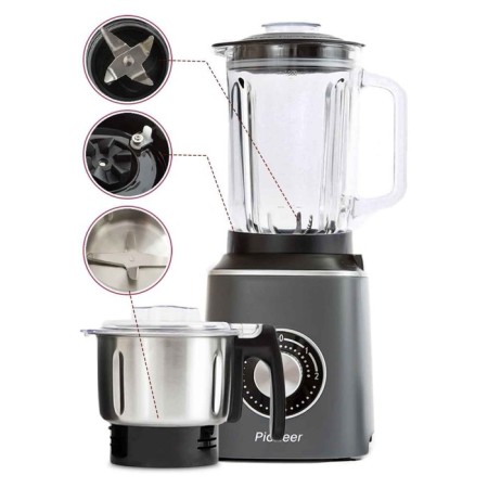 Pioneer SB146 blender with a coffee grinder, 800 watts, 1.5/0.5 l, 2 speeds, gray-4