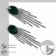 Earrings with rhinestones "Waterfall" oval, white-green color in silver
