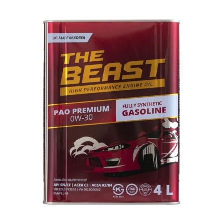 Motor oil The Beast Pao Premium 0W-30, synthetic, 4 liters