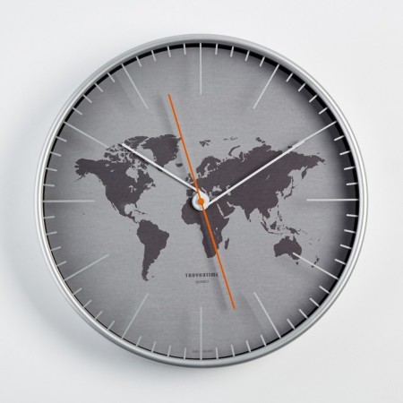 Watching clock, interior "continents", d = 30.5 cm, silent