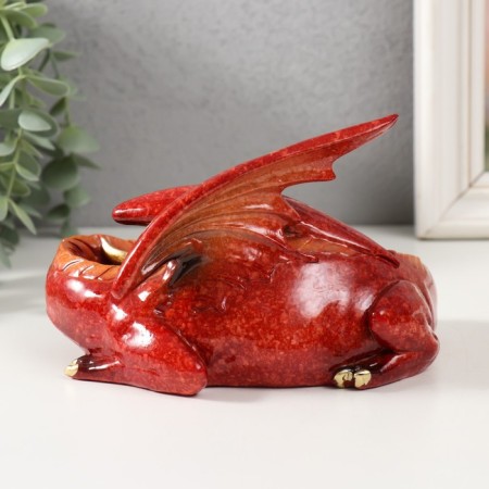 Souvenir Polystone Lac "Red Dragon Curlted with a Kolachik" 15x10.5x10 cm-2