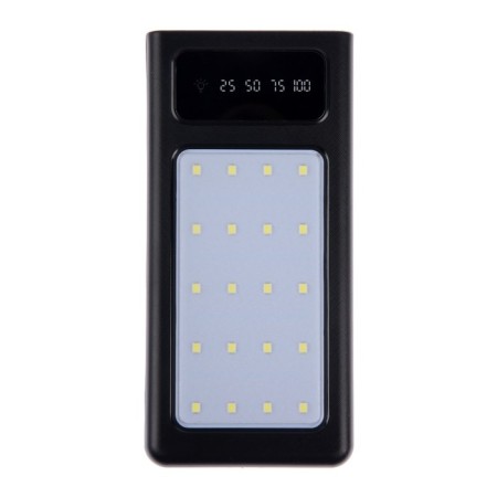 External battery 486, 20,000 mAh, Type-C/Lightning/MicroUSB cables, lantern, black-4