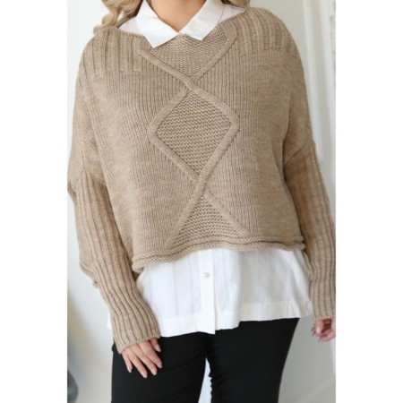 Female jumper, size 62, beige color-11