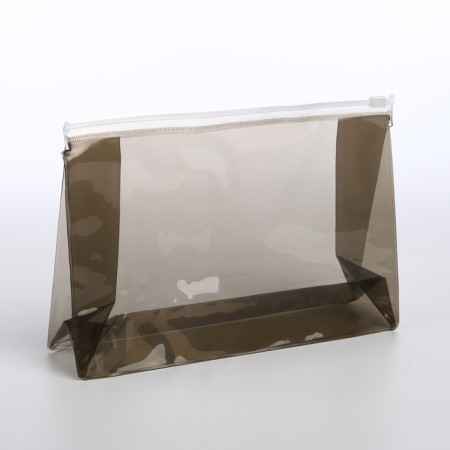 Cosmetic bag with a zip-butter, black color