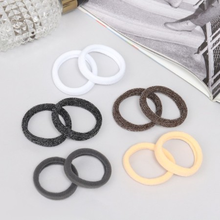 Hair elastic band "Mahrushka Sport" (set of 10 pcs) strips shine tenderness, 4 cm, mix-1