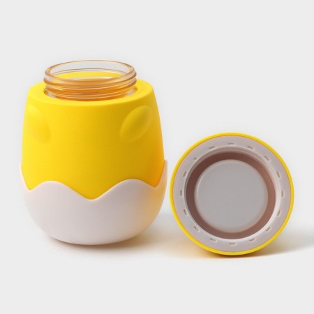 Water bottle in the silicone cover "Tsyplenok", 290 ml, yellow color-2