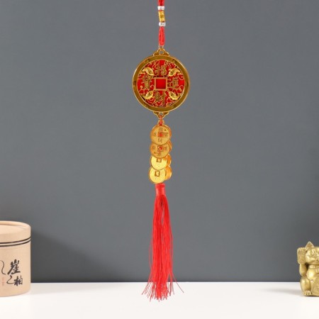 Plastic suspension, textile "9 coins" 1.8x7x36 cm