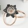 Climber Metal, acrylic on 1 candle "Black lotus. Curl" d = 4 cm gold 19x19 cm