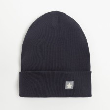 Two-layer children's hat, dark gray color, size 50-54