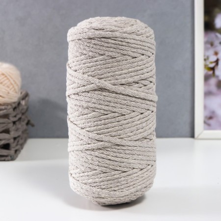 Knitting cord "Puff" 100% cotton width 5mm 100m (flax)