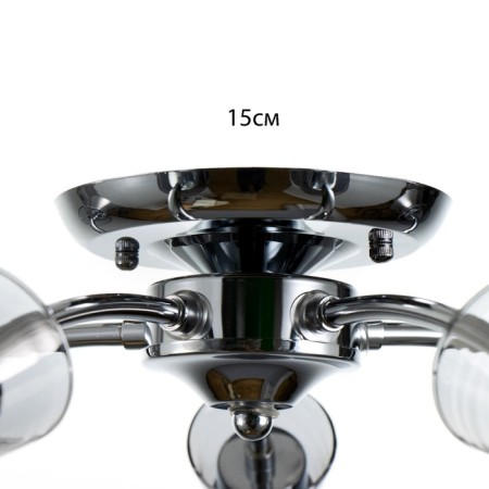 Svetogor chandelier "Shadow" 5x60W E27 chrome 65x65x22cm-4