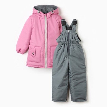 Winter set for girls, pink color, height 92-98 cm-7