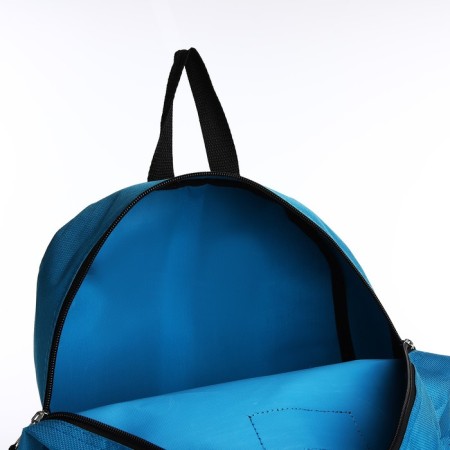 A backpack with a zipper, external pocket, dark blue color-5