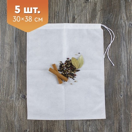 Filter packages Pure cup, with ties, for brewing tea and herbs, 30x38 cm, 5 pcs-1