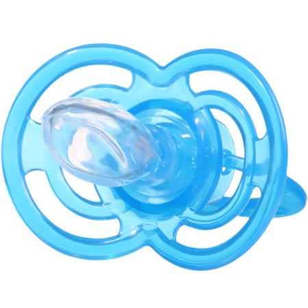 Nipple - orthodontic dummy, silicone, +6 months, “bow” with a cap, blue color-8