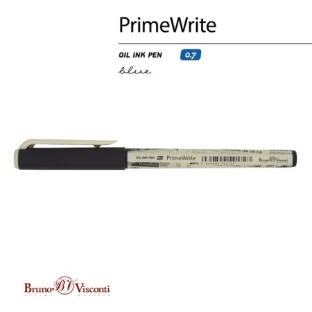 Ballic handle BrunovisConti PrimeWrite "Gazeta-1", node 0.7 mm, blue ink, oil base, matte case Soft Touch-1