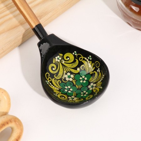 Spoon half -batch with painting, 19 × 6 cm, mix-4