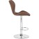 Barrier stool PORCH Metal/Eco -leather, chrome/brown 46x49x88 cm