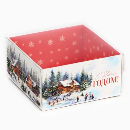 Box for confectionery with PVC lid "Favorite holiday", 12 x 6 x 11.5 cm, New Year-1