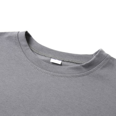 Baby T-shirt with a lowered shoulder, dark gray color, height 140 cm-1