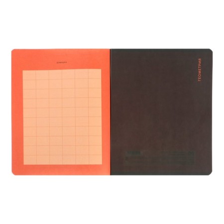 Subject notebook monocolor.element, 48 sheets in the “geometry” cage, covered cardboard, lamination of software touch, selective varnish, offset block 70 g/m2-5