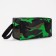 Cosmetic bag with zipper, green color/camouflage