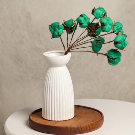 Set of dried flowers "cotton", green, Ø5 cm, 30 cm, 10 pcs-1