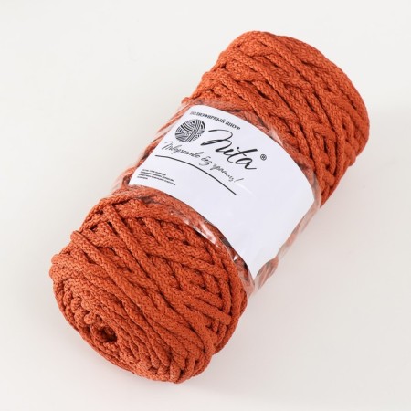 Knitting cord 100% polyester, width 5 mm 100m (terracott)-1