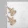 Earrings with rhinestones "frog" kids, lilac-white color in gold
