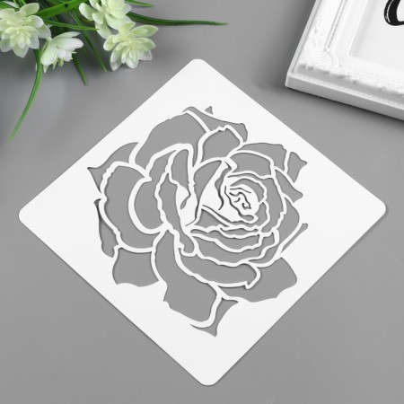 Stencil plastic "Bun Rose" 15x15 cm-1