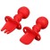 Set of children's cutlery, fork, spoon, red color