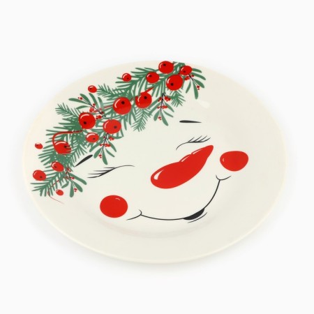 New Year. Ceramic plate "Snowman Ledysh", 20 cm-1