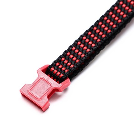 Textile collar with bow and tambourine, 30 x 1 cm, red-6